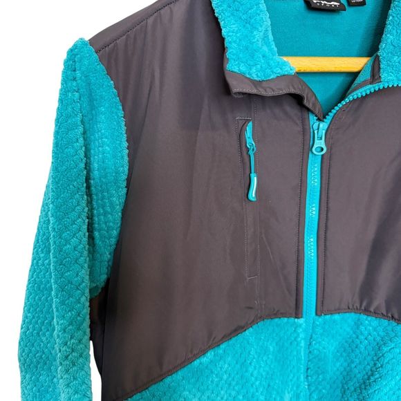 FILA‎ Sport Full Zip Plush Fleece Women's Green & Black Jacket Size XL - Picture 4 of 13